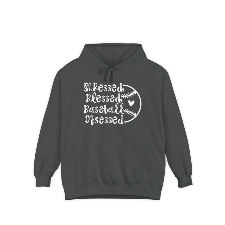 Stressed Blessed Baseball Obsessed Unisex Adult Premium Hooded Sweatshirt