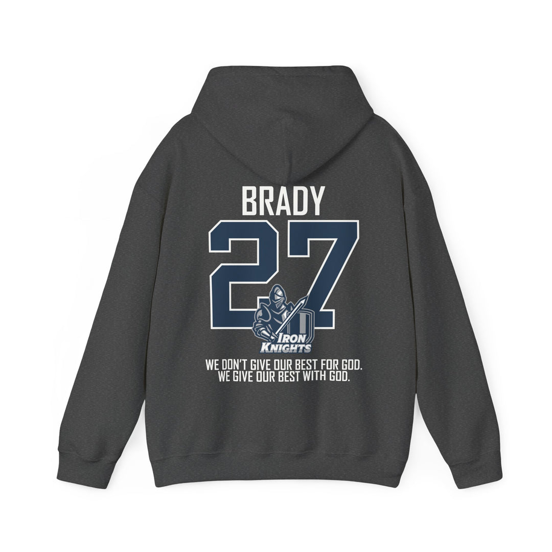 Iron Knights Adult Unisex Hooded Sweatshirt w/Knight Design, Name &amp; Number on back