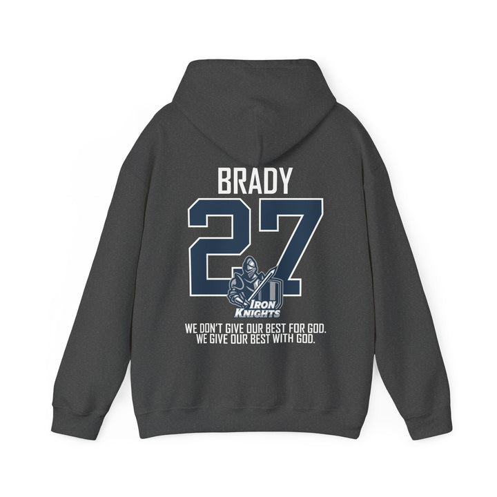 Iron Knights Adult Unisex Hooded Sweatshirt w/Knight Design, Name &amp; Number on back