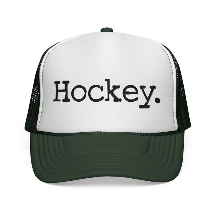 Hockey Typewriter Design Trucker Hat