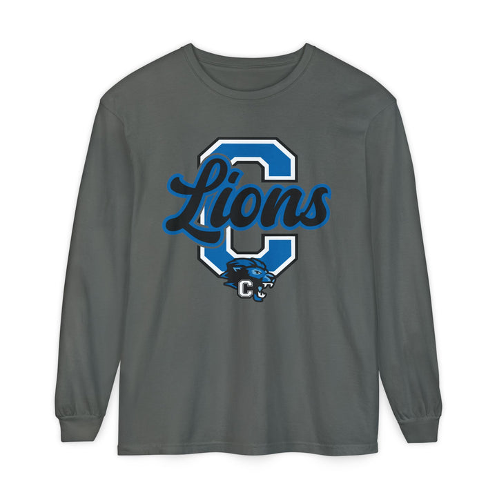 Canton Lions Football &amp; Cheer Unisex Adult Premium Long Sleeve - Big C Design