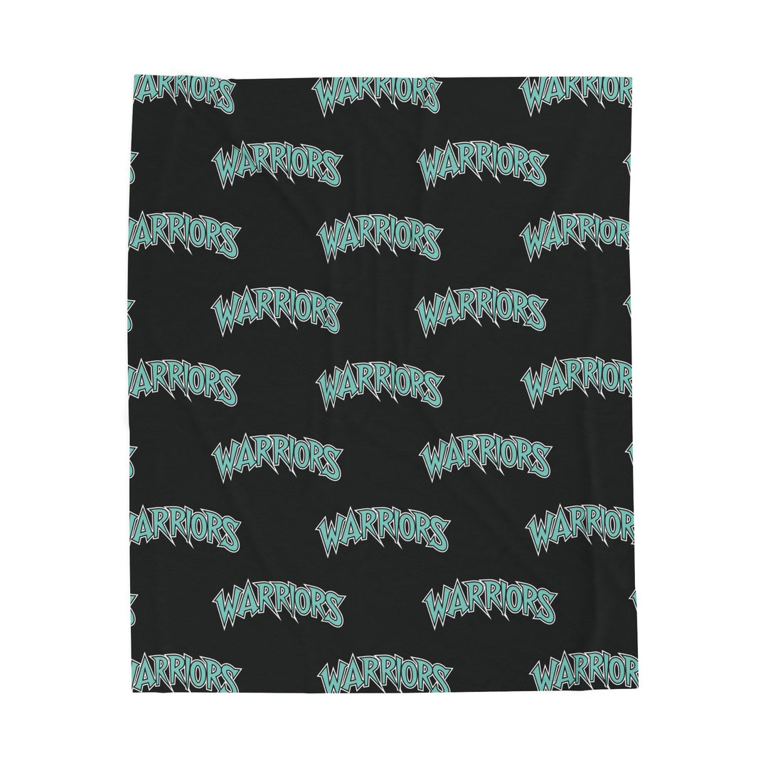 Warriors Velveteen Plush Blanket - Logo Pattern