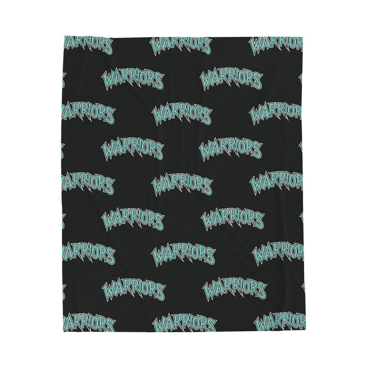 Warriors Velveteen Plush Blanket - Logo Pattern