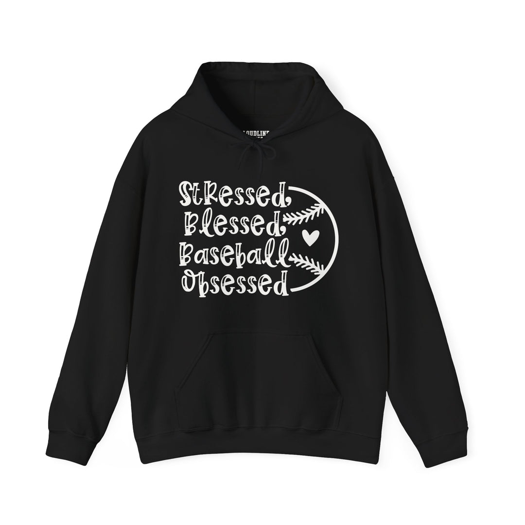 Stressed Blessed Baseball Obsessed Unisex Adult Hooded Sweatshirt