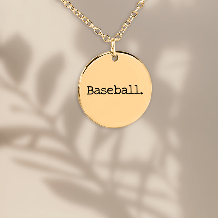 Baseball Typewriter Design Coin Necklace