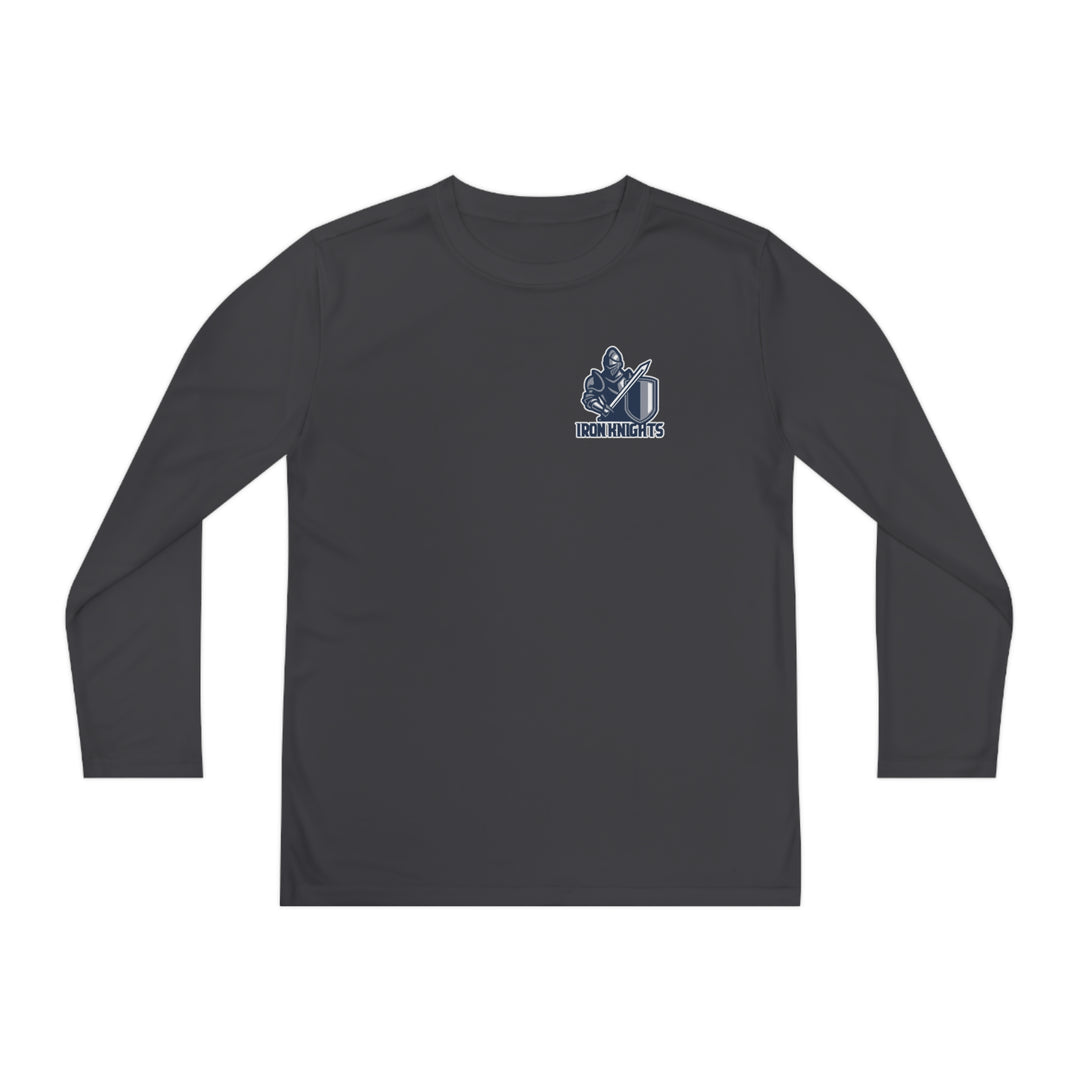 Iron Knights Youth Long Sleeve Competitor Moisture Wicking Tee W/Knight Design, Name &amp; Number