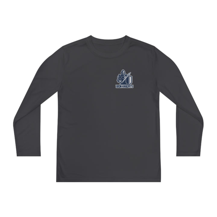 Iron Knights Youth Long Sleeve Competitor Moisture Wicking Tee W/Knight Design, Name &amp; Number