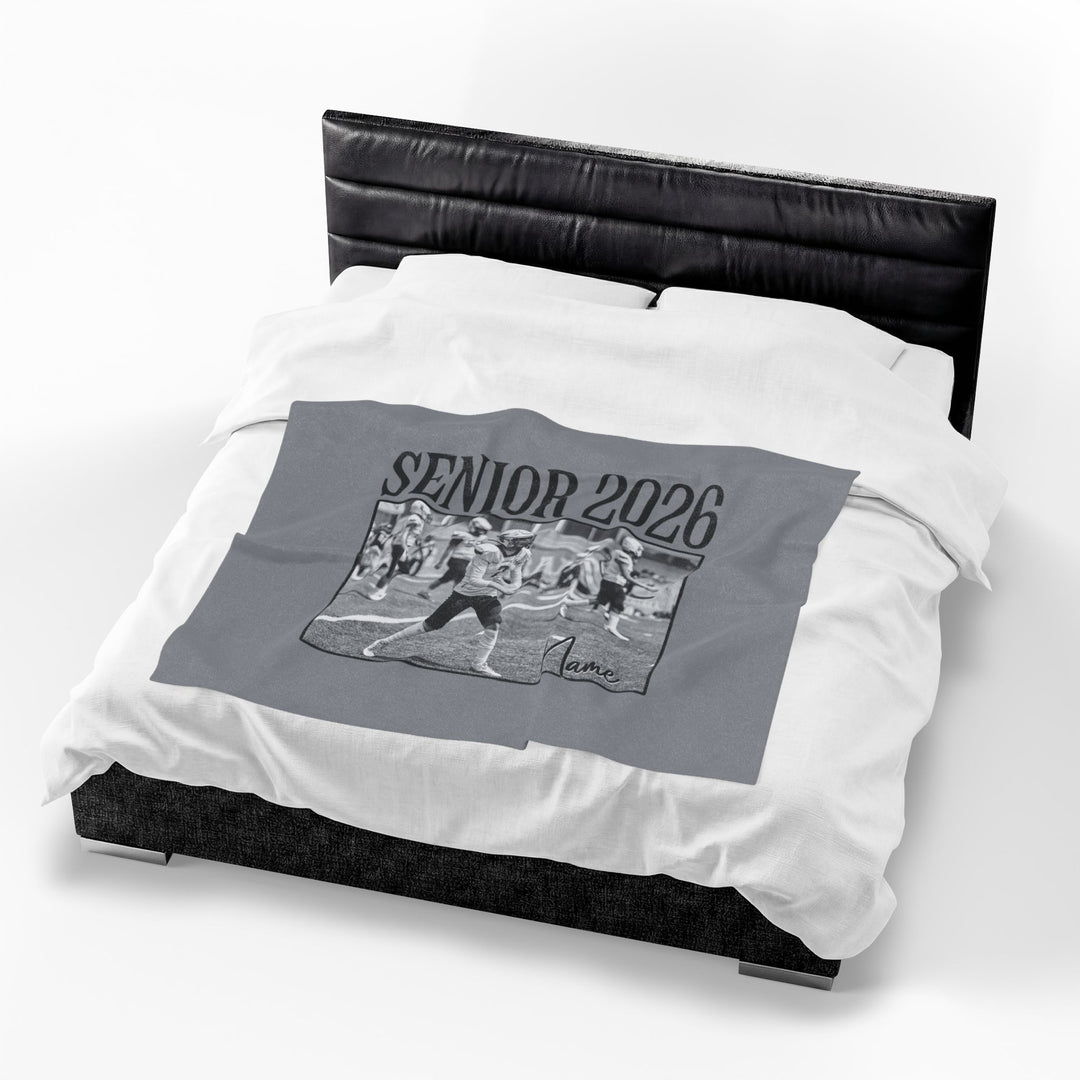 Senior Photo &amp; Name - Velveteen Plush Blanket