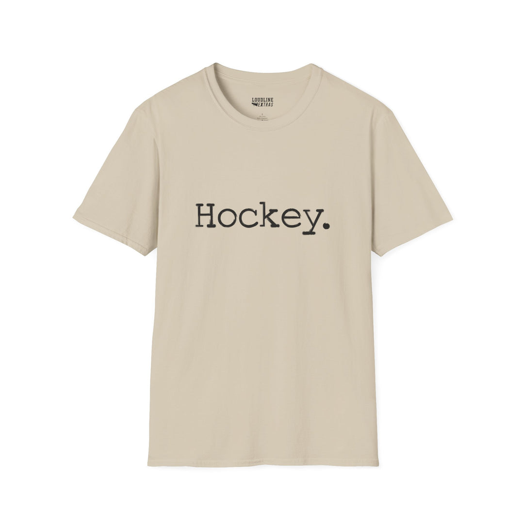 Typewriter Design Hockey Unisex Adult T-Shirt