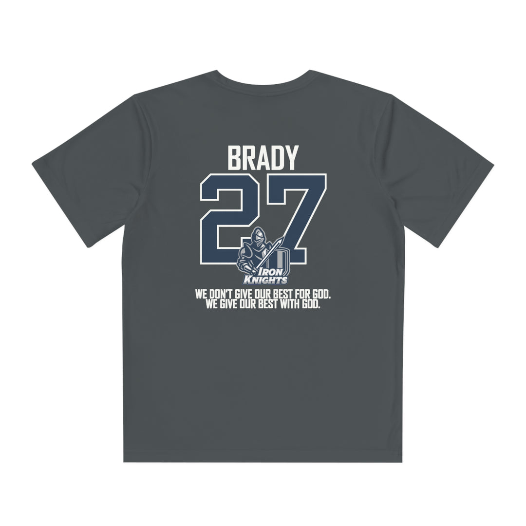 Iron Knights Youth Short Sleeve Competitor Moisture Wicking Tee w/Knight Design and Name &amp; Number on back