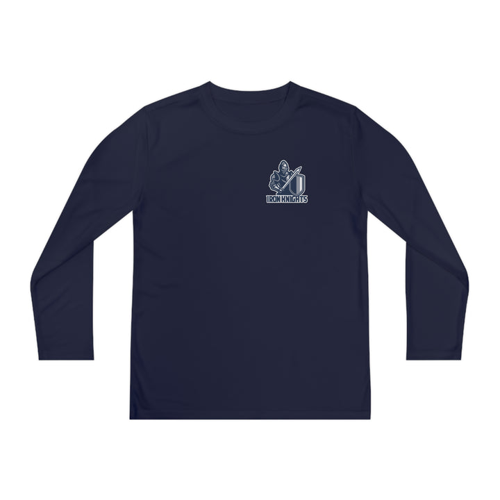 Iron Knights Youth Long Sleeve Competitor Moisture Wicking Tee W/Knight Design, Name &amp; Number