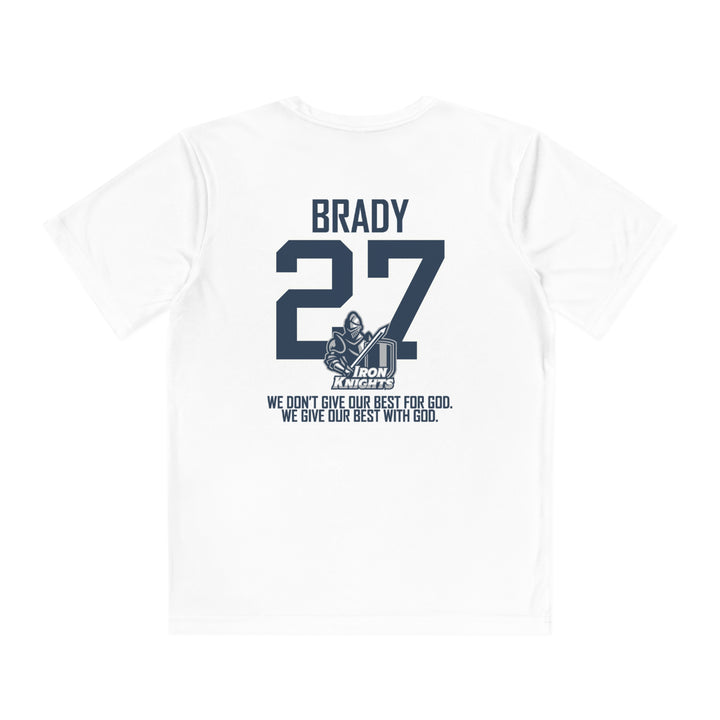 Iron Knights Youth Short Sleeve Competitor Moisture Wicking Tee w/Knight Design and Name &amp; Number on back
