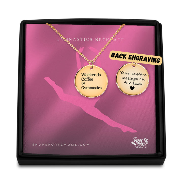 Weekends Coffee &amp; Gymnastics Coin Necklace