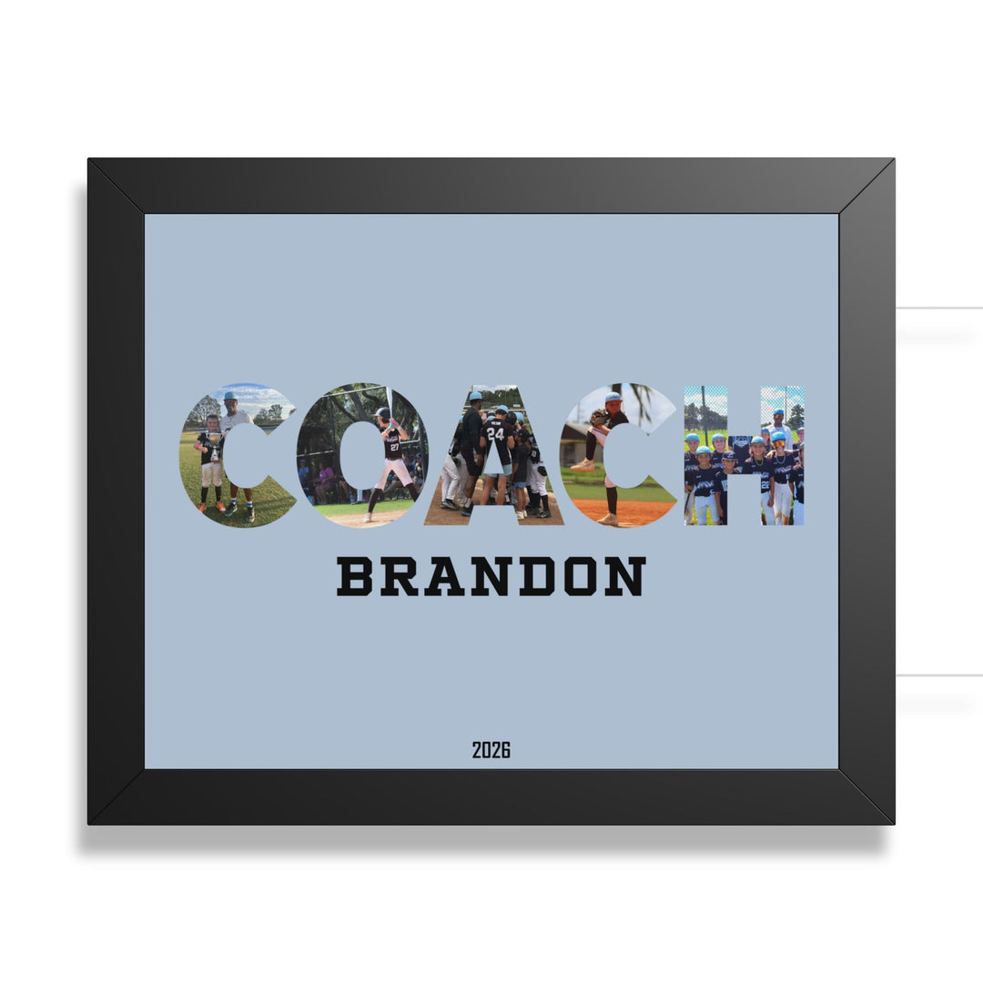 Coach Photo Letter Custom Framed Art