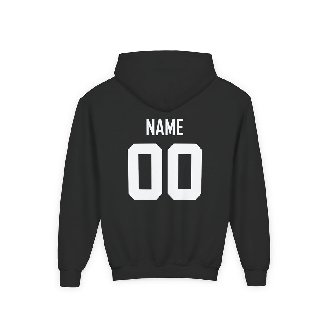 T-Black Dugout Unisex Youth Hooded Sweatshirt - Front Design Only w/Optional Customization