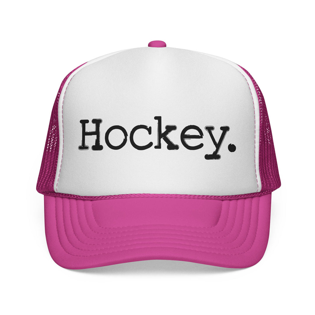 Hockey Typewriter Design Trucker Hat
