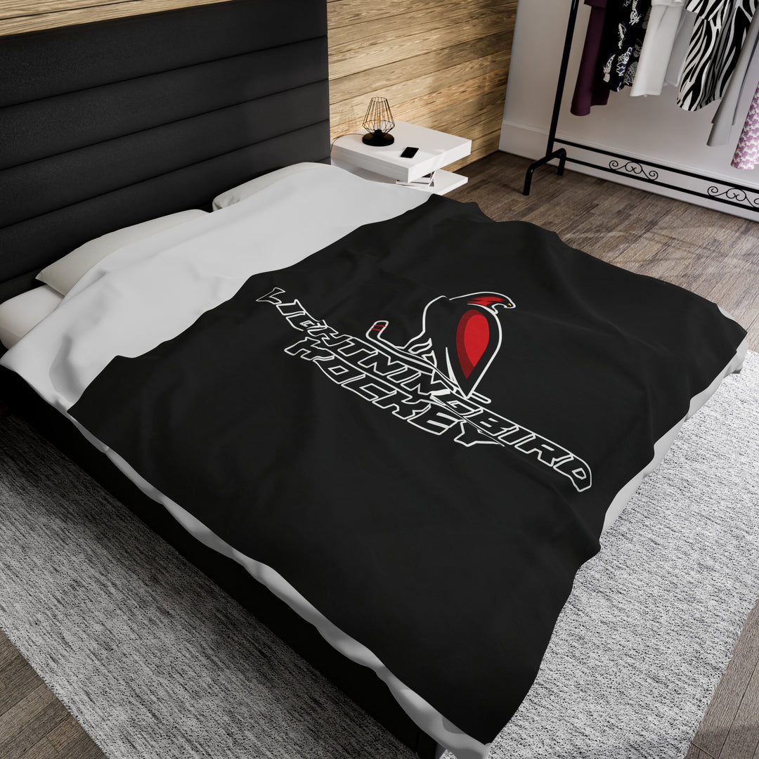 Wheeling Lightningbirds Velveteen Plush Blanket - Hockey Design