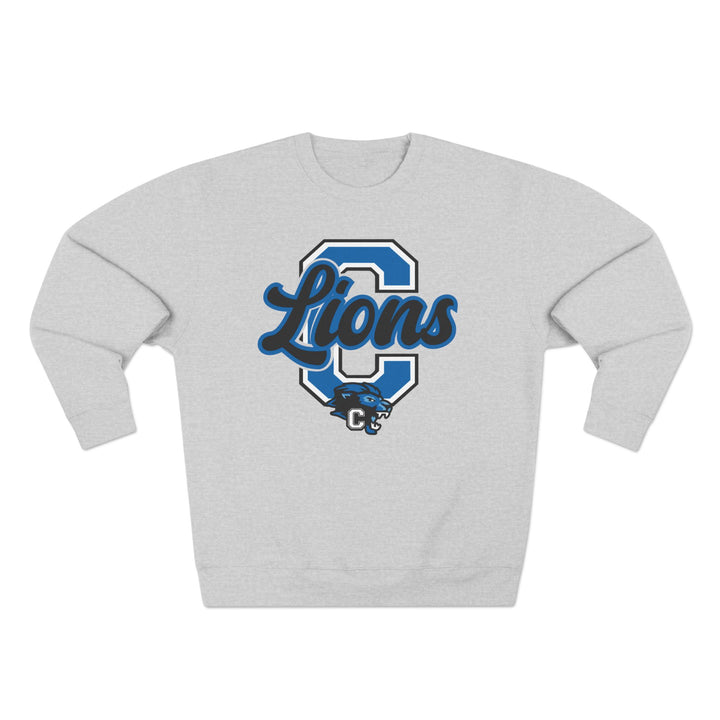 Canton Lions Football &amp; Cheer Unisex Adult Premium Crewneck Sweatshirt - Big C Design