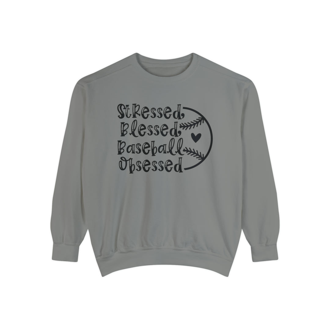 Stressed Blessed Baseball Obsessed Unisex Adult Premium Crewneck Sweatshirt
