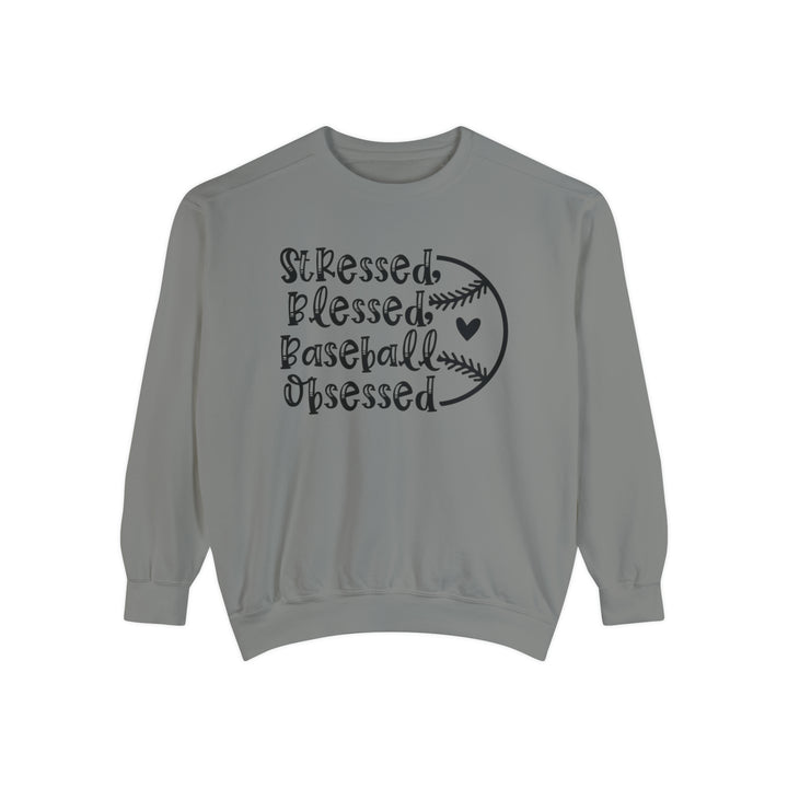 Stressed Blessed Baseball Obsessed Unisex Adult Premium Crewneck Sweatshirt