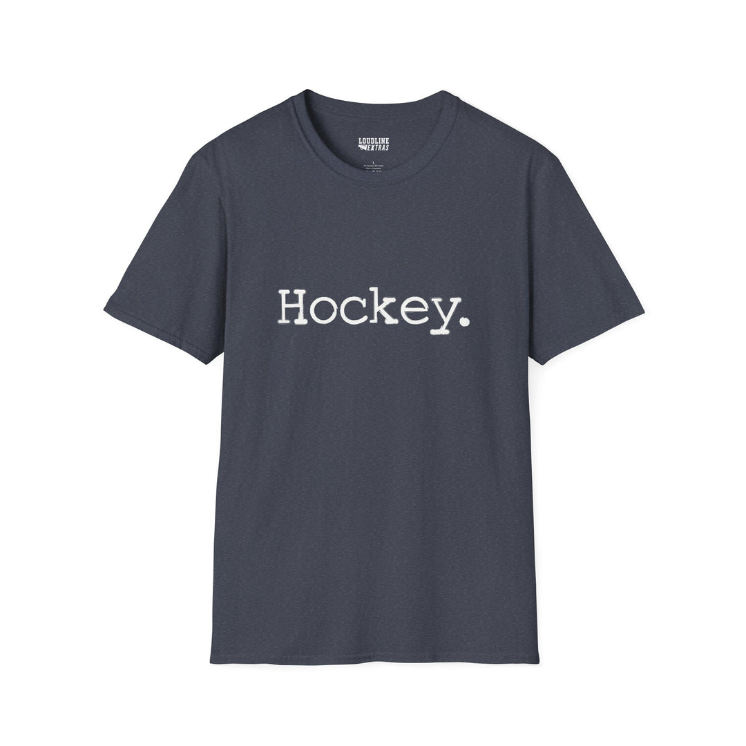 Typewriter Design Hockey Unisex Adult T-Shirt
