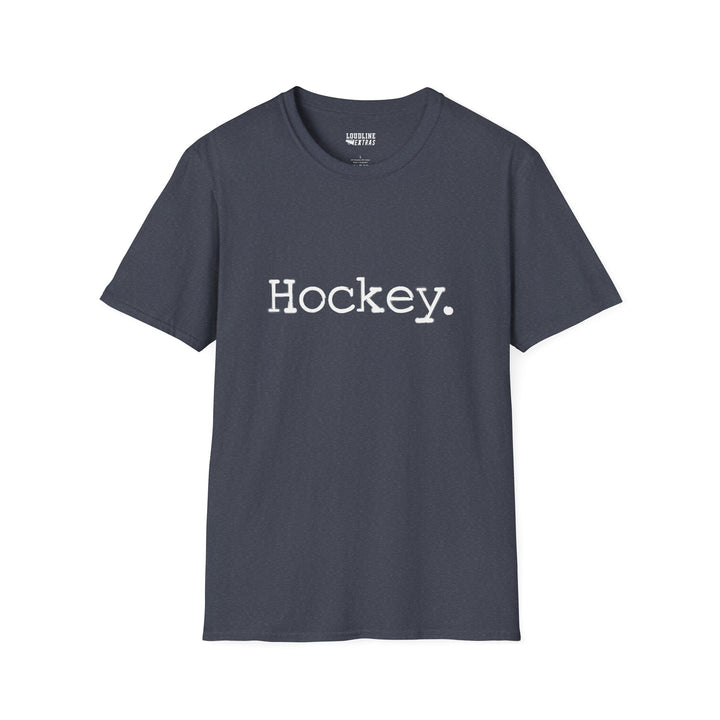 Typewriter Design Hockey Unisex Adult T-Shirt