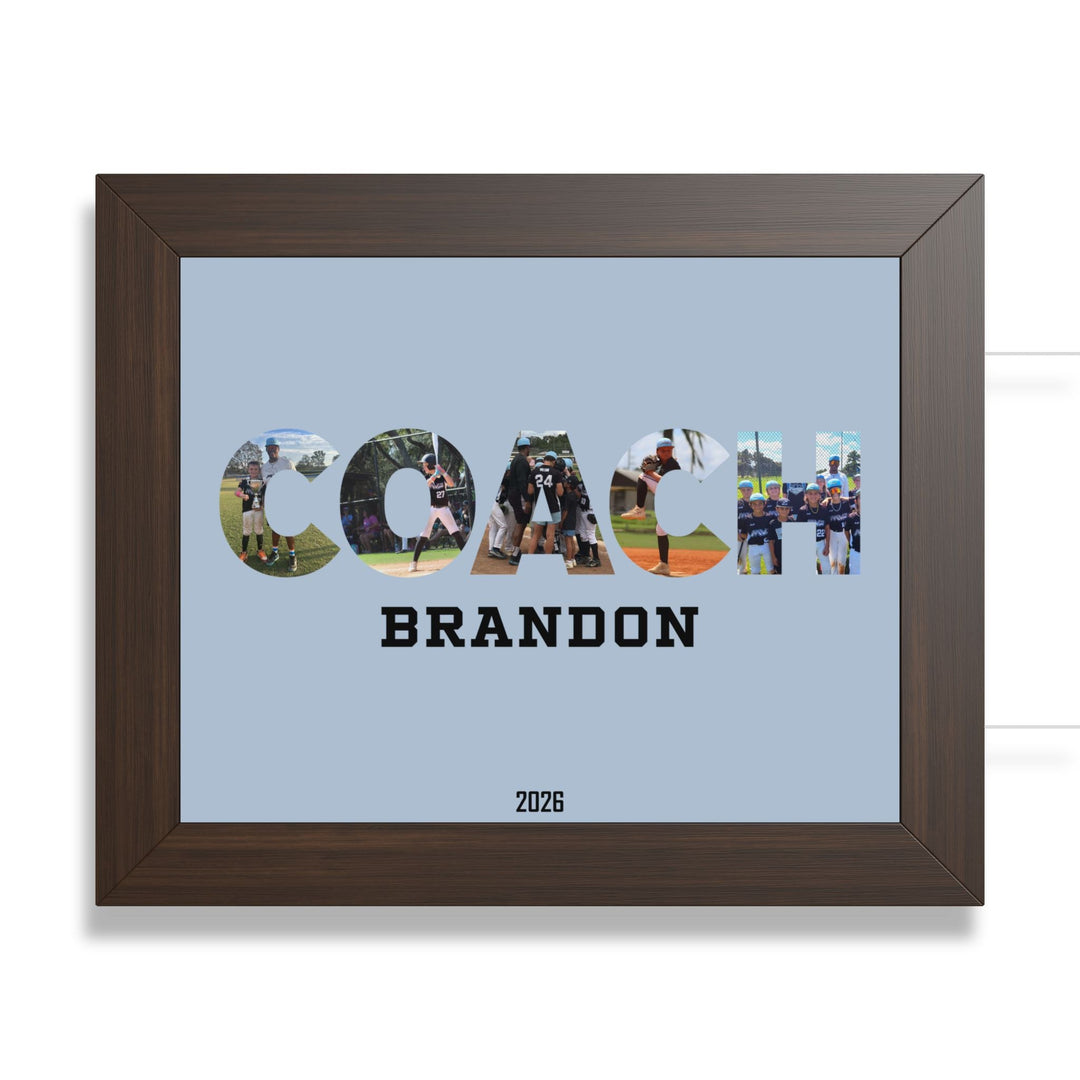 Coach Photo Letter Custom Framed Art