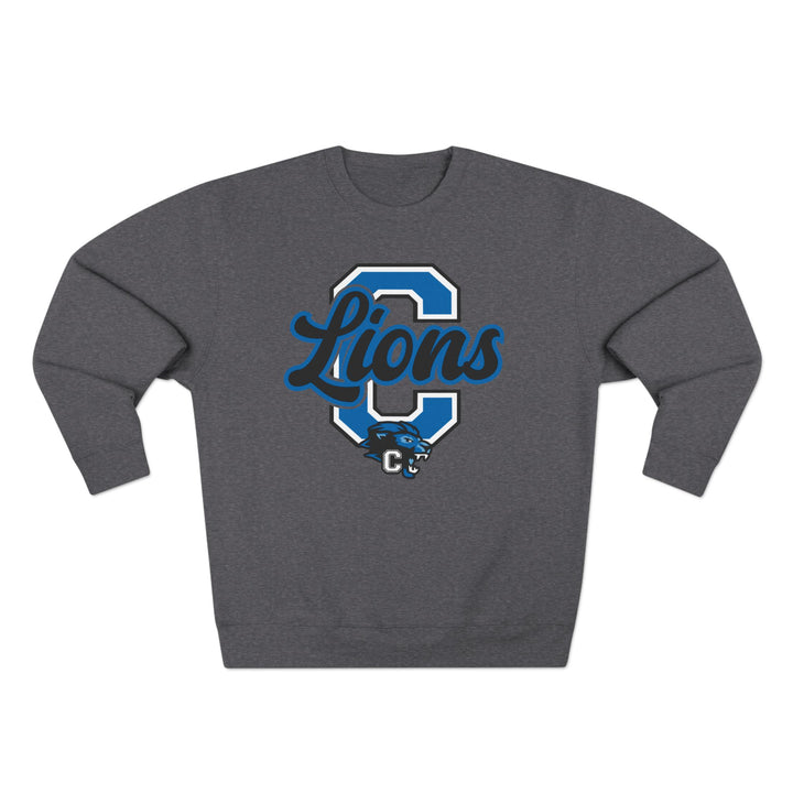 Canton Lions Football &amp; Cheer Unisex Adult Premium Crewneck Sweatshirt - Big C Design