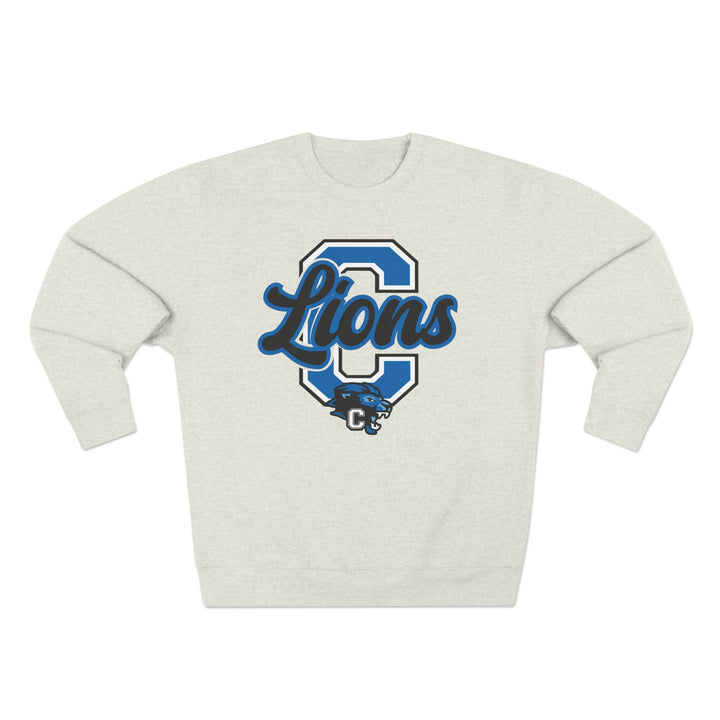 Canton Lions Football &amp; Cheer Unisex Adult Premium Crewneck Sweatshirt - Big C Design