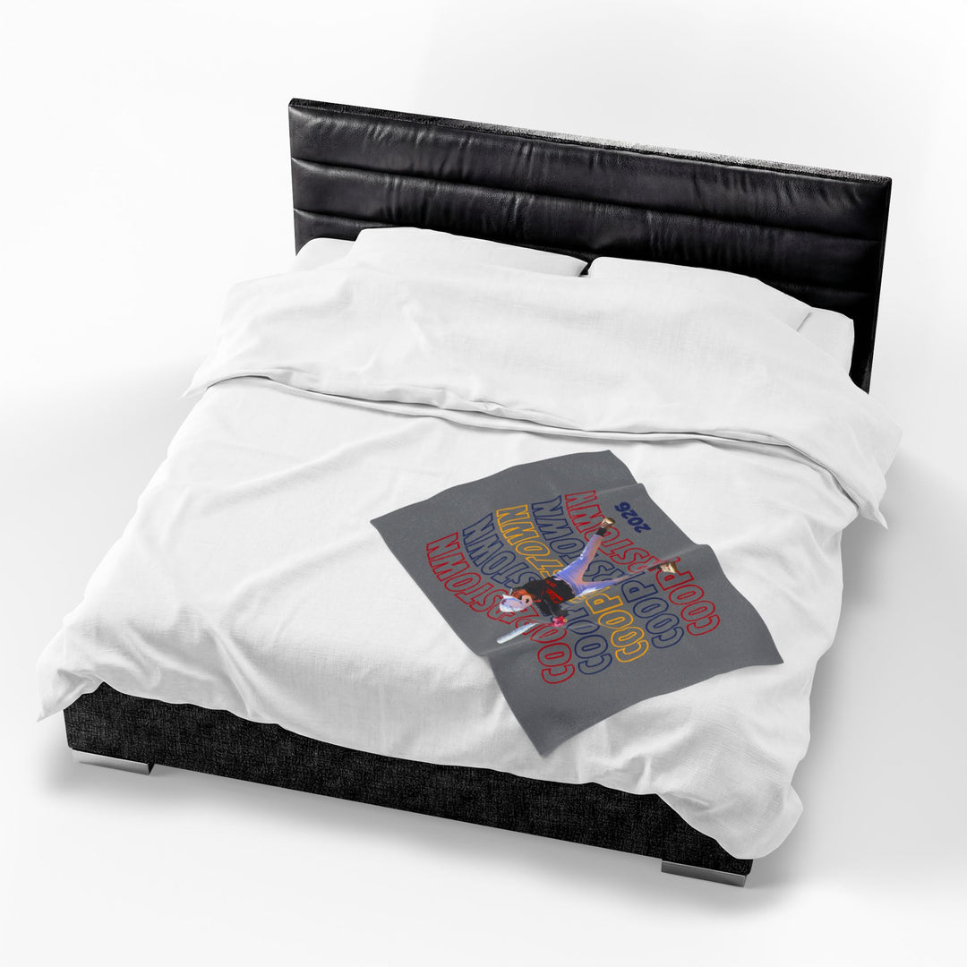 Cooperstown Wavy Design Velveteen Plush Blanket