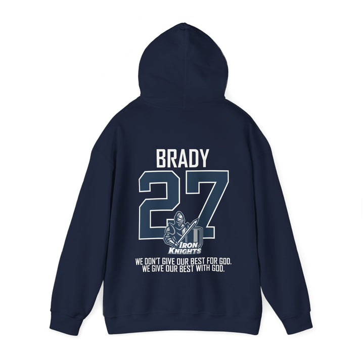 Iron Knights Adult Unisex Hooded Sweatshirt w/Knight Design, Name &amp; Number on back