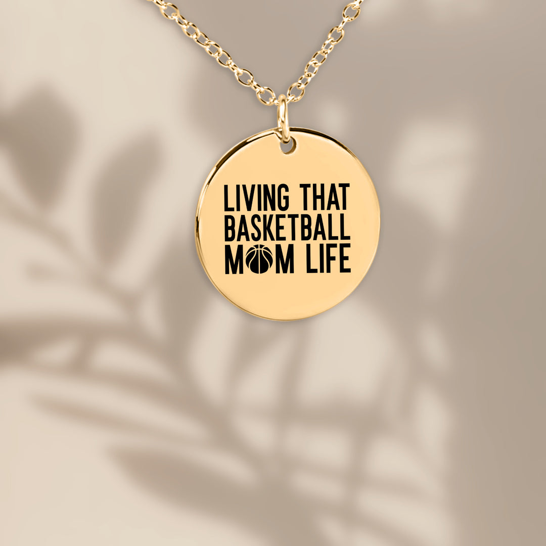 Living That Basketball Mom Life Coin Necklace