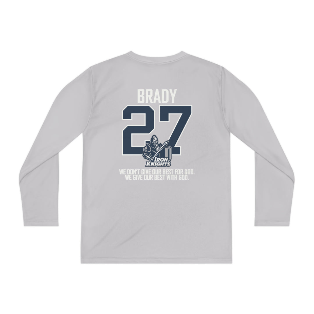 Iron Knights Youth Long Sleeve Competitor Moisture Wicking Tee W/Flag Design, Name &amp; Number