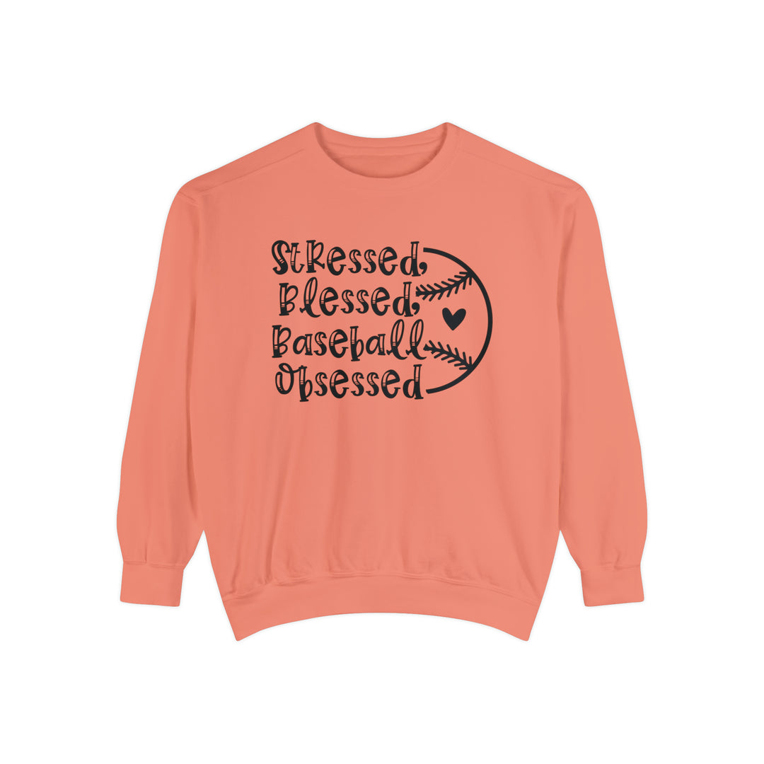 Stressed Blessed Baseball Obsessed Unisex Adult Premium Crewneck Sweatshirt