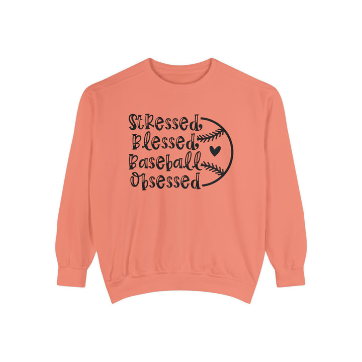 Stressed Blessed Baseball Obsessed Unisex Adult Premium Crewneck Sweatshirt