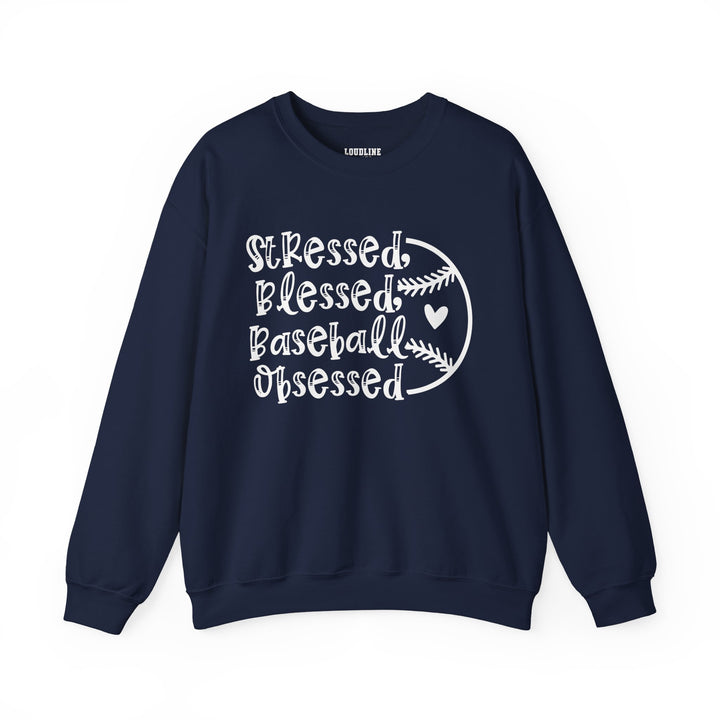 Stressed Blessed Baseball Obsessed Unisex Adult Crewneck Sweatshirt