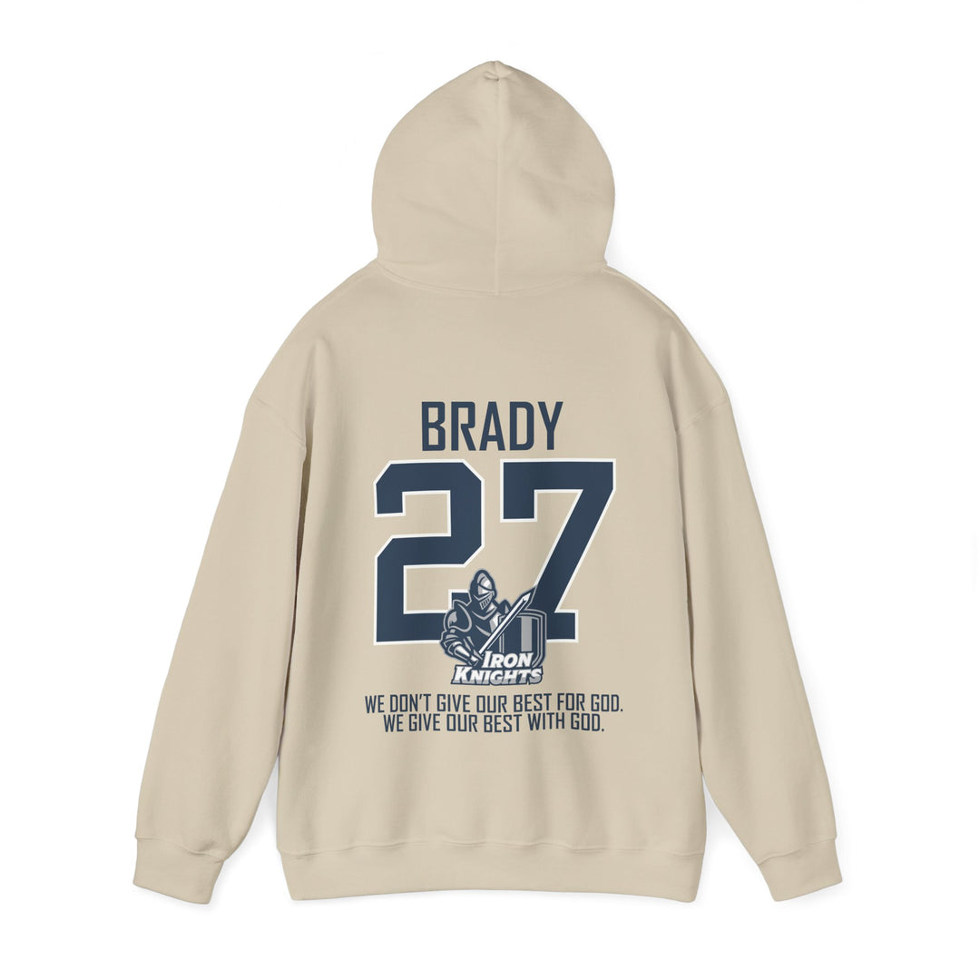 Iron Knights Adult Unisex Hooded Sweatshirt w/Knight Design, Name &amp; Number on back