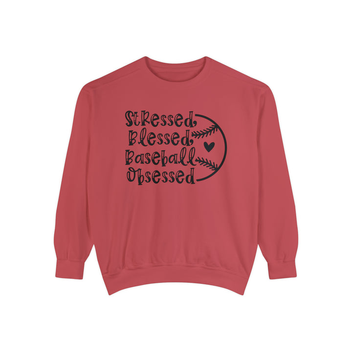Stressed Blessed Baseball Obsessed Unisex Adult Premium Crewneck Sweatshirt