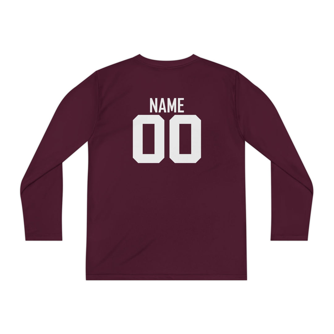 Unisex Youth Long Sleeve Moisture Wicking Shirt