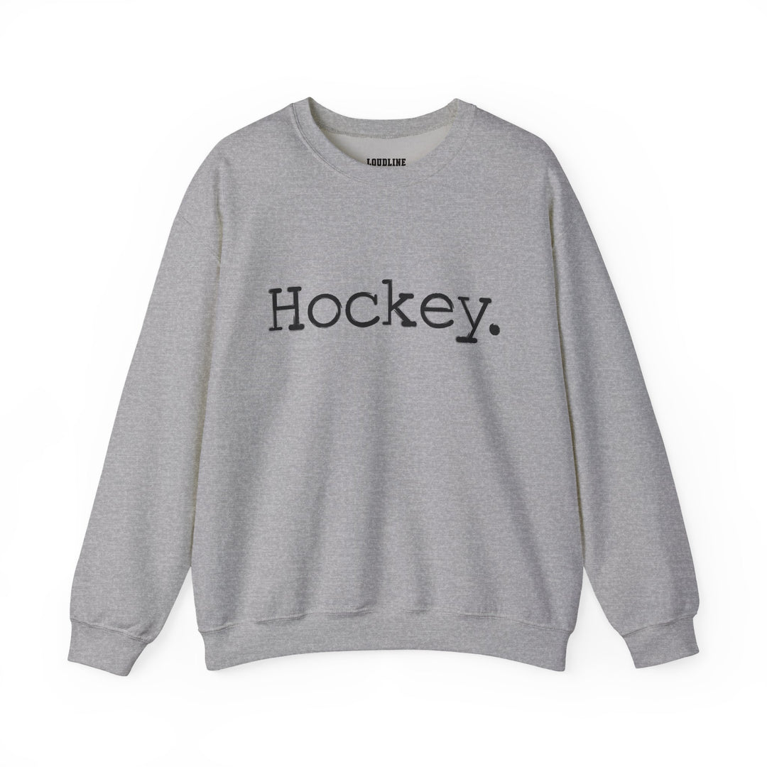 Typewriter Design Hockey Unisex Adult Crewneck Sweatshirt