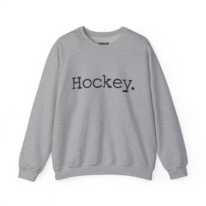 Typewriter Design Hockey Unisex Adult Crewneck Sweatshirt