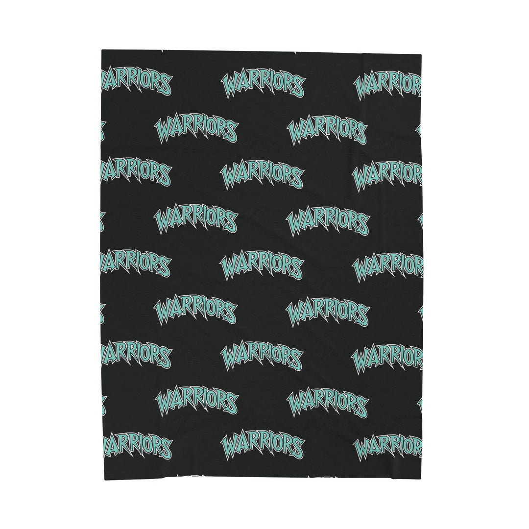 Warriors Velveteen Plush Blanket - Logo Pattern