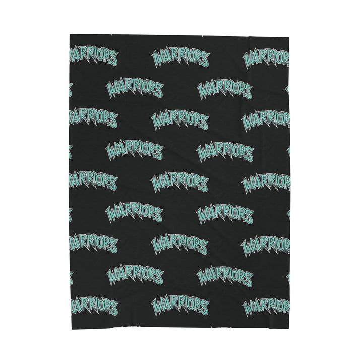 Warriors Velveteen Plush Blanket - Logo Pattern