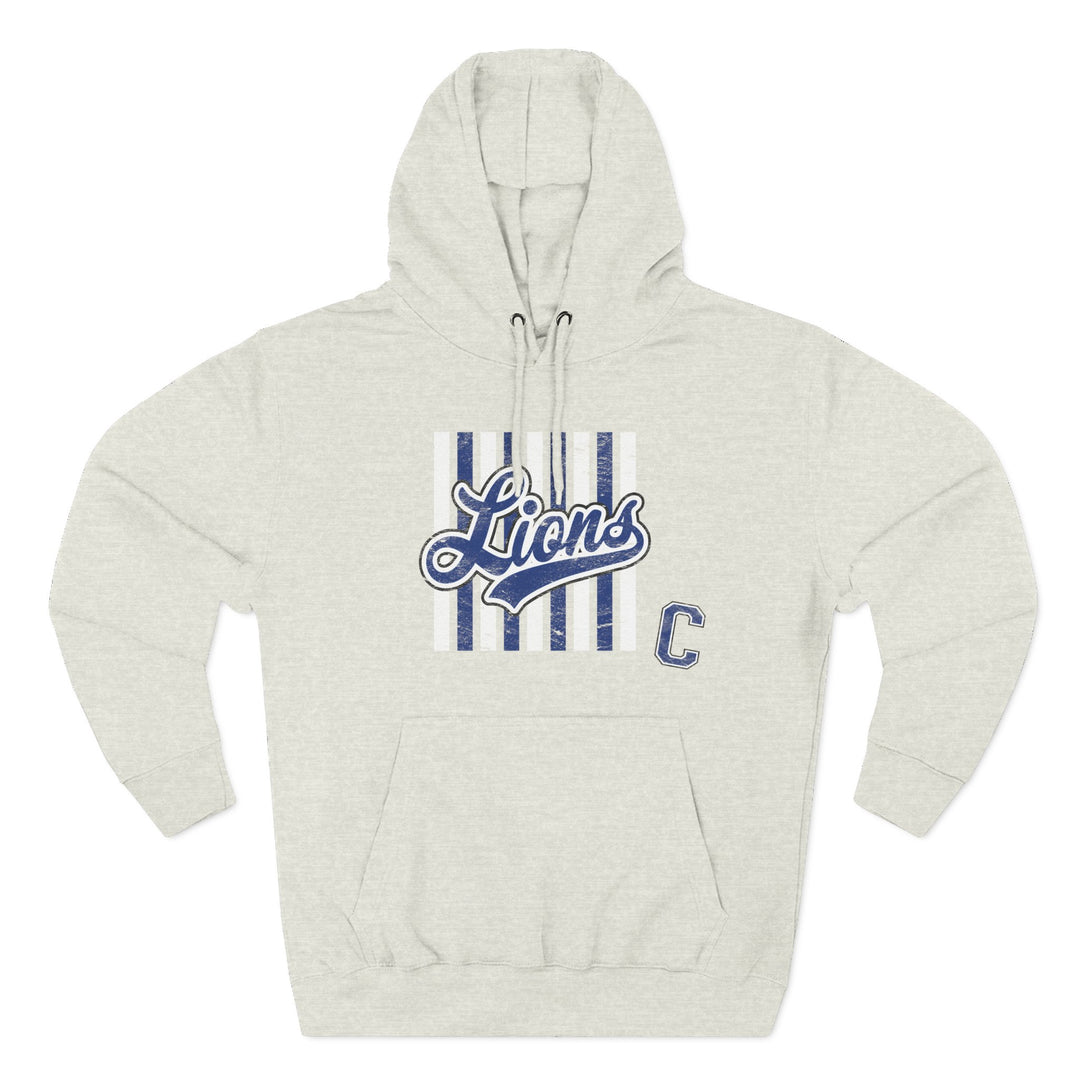 Canton Lions Football &amp; Cheer Unisex Adult Premium Hoodie Sweatshirt - Striped Design
