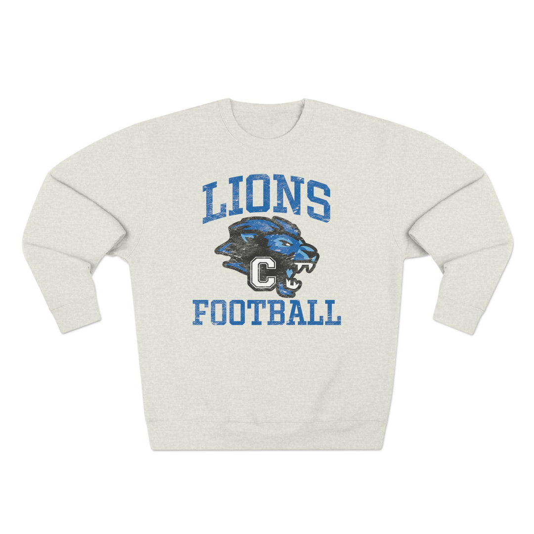 Canton Lions Football &amp; Cheer Unisex Adult Premium Crewneck Sweatshirt - Lions Football Design