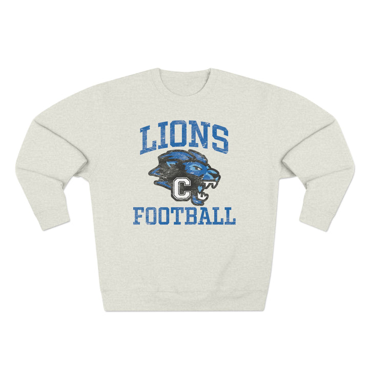 Canton Lions Football &amp; Cheer Unisex Adult Premium Crewneck Sweatshirt - Lions Football Design