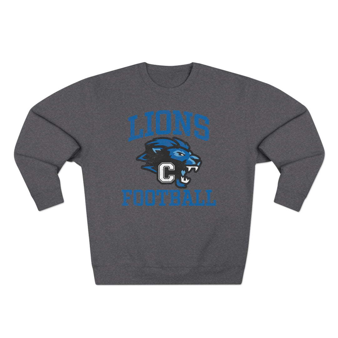 Canton Lions Football &amp; Cheer Unisex Adult Premium Crewneck Sweatshirt - Lions Football Design