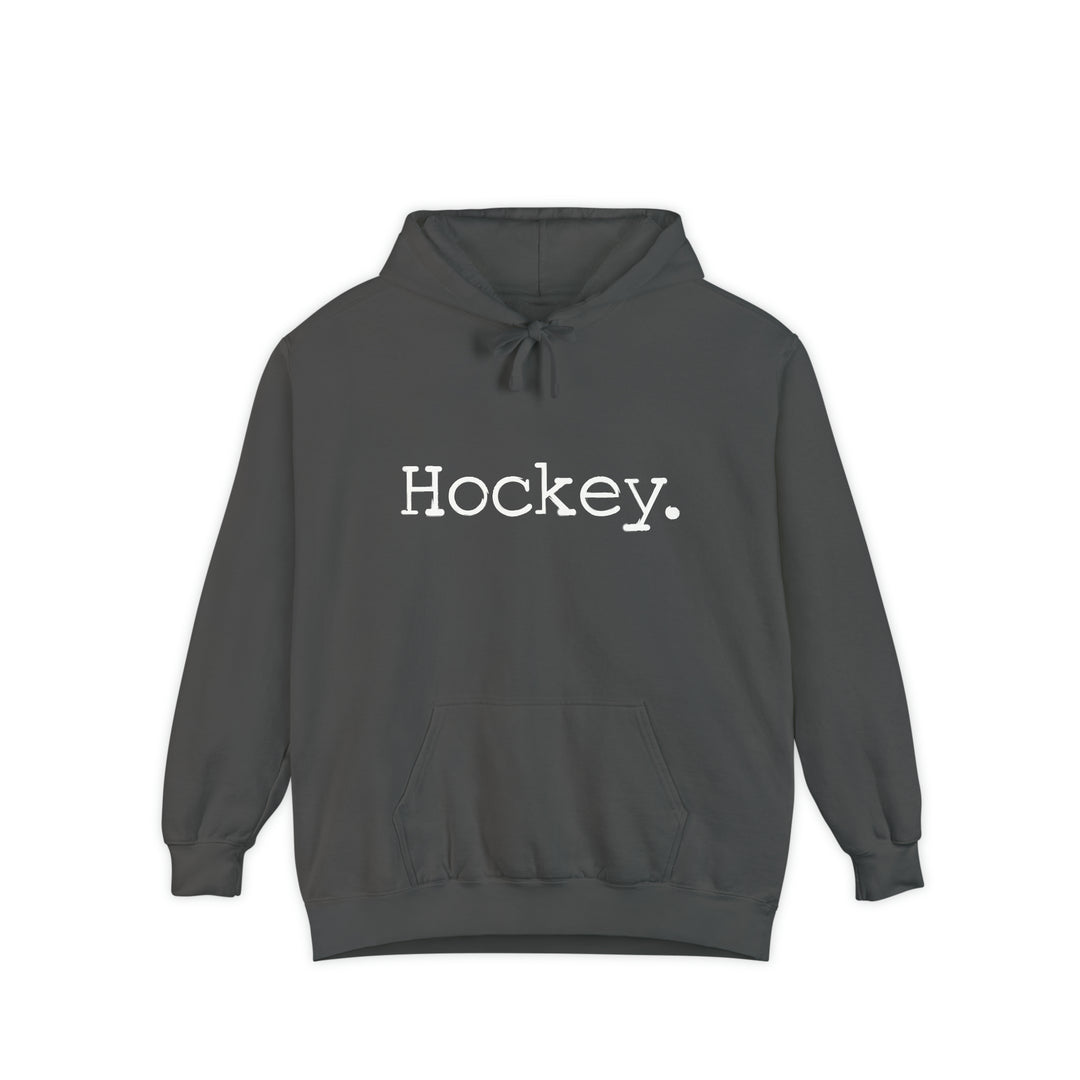 Typewriter Design Hockey Unisex Adult Premium Hooded Sweatshirt