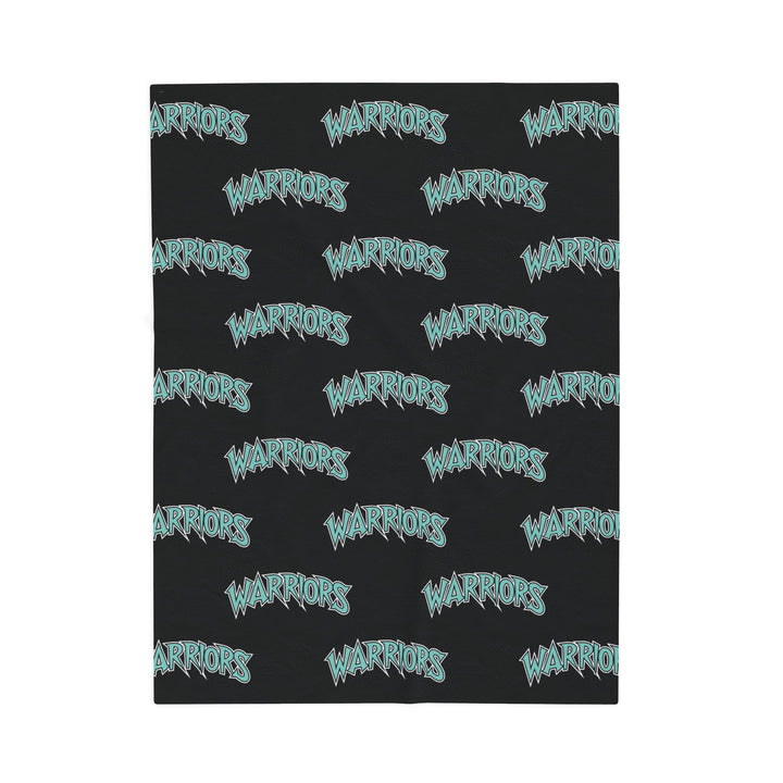Warriors Velveteen Plush Blanket - Logo Pattern