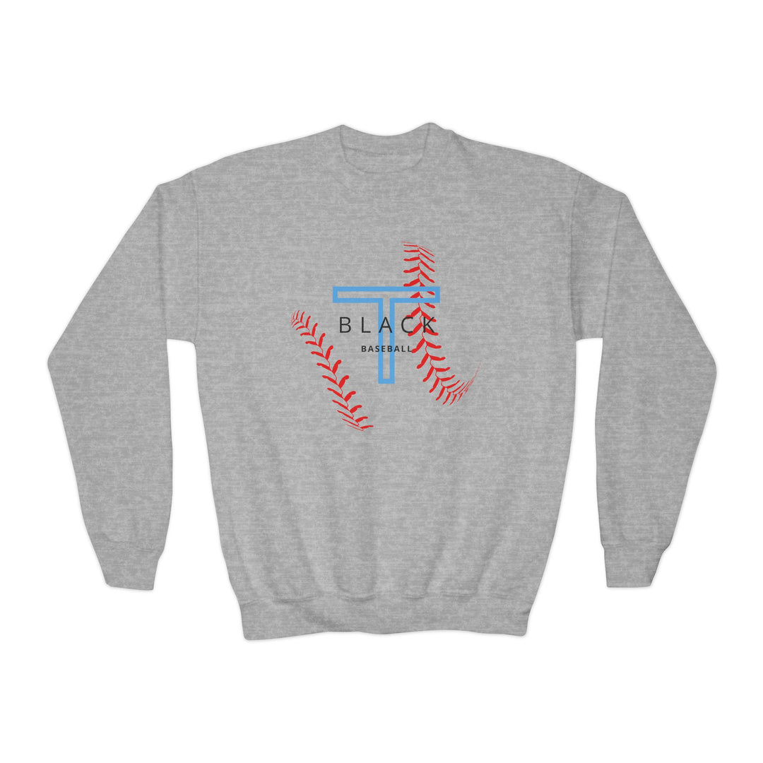 T-Black Dugout Unisex Youth Crewneck Sweatshirt - Front Design Only w/Optional Customization